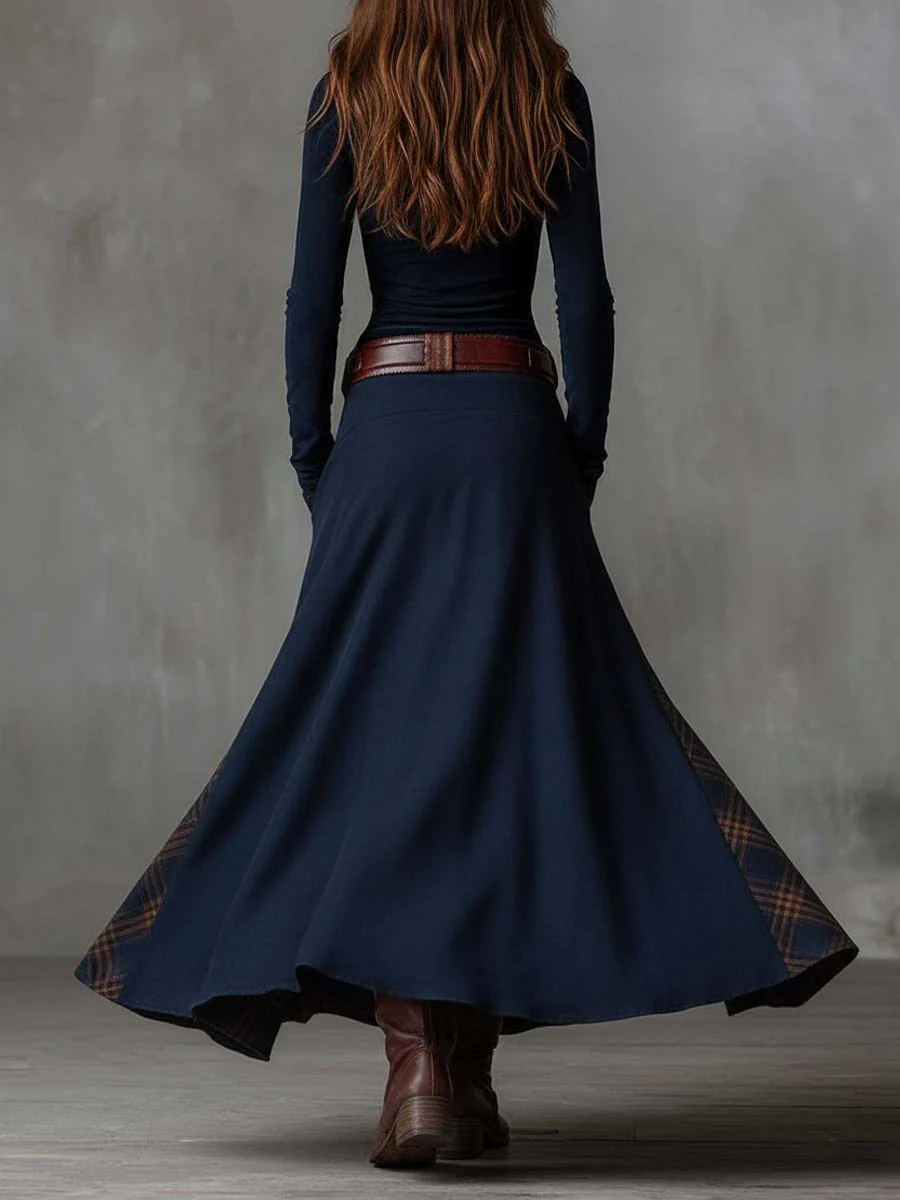 Élise | Abito Maxi Scamosciato con Cintura