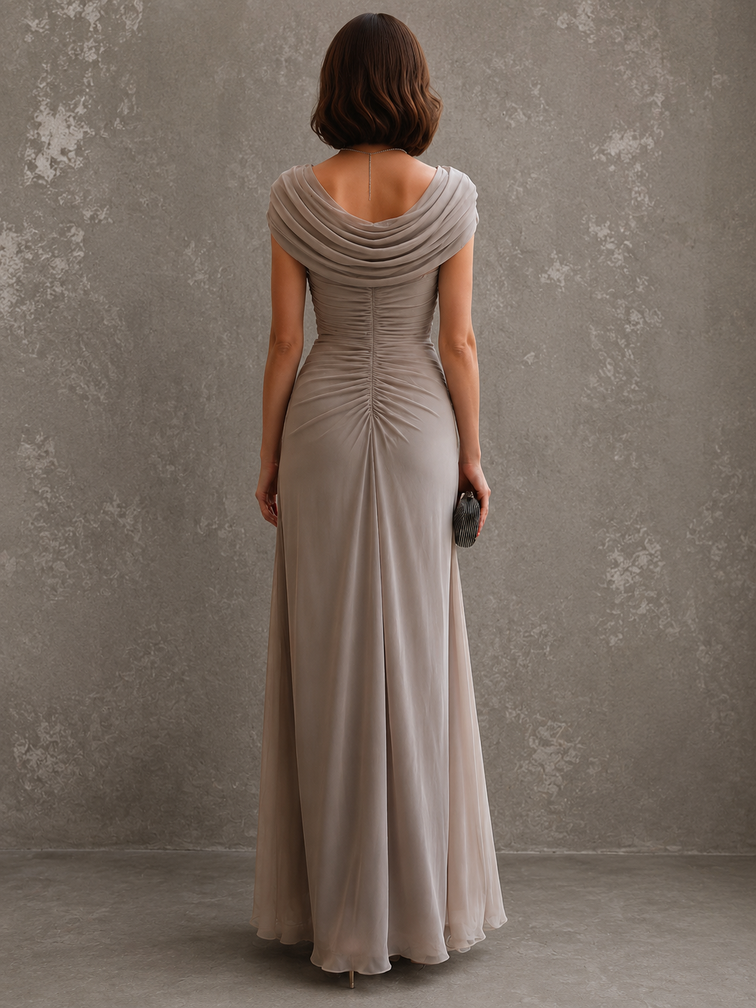 Jilliann | Vestido Largo Drapeado sin Mangas
