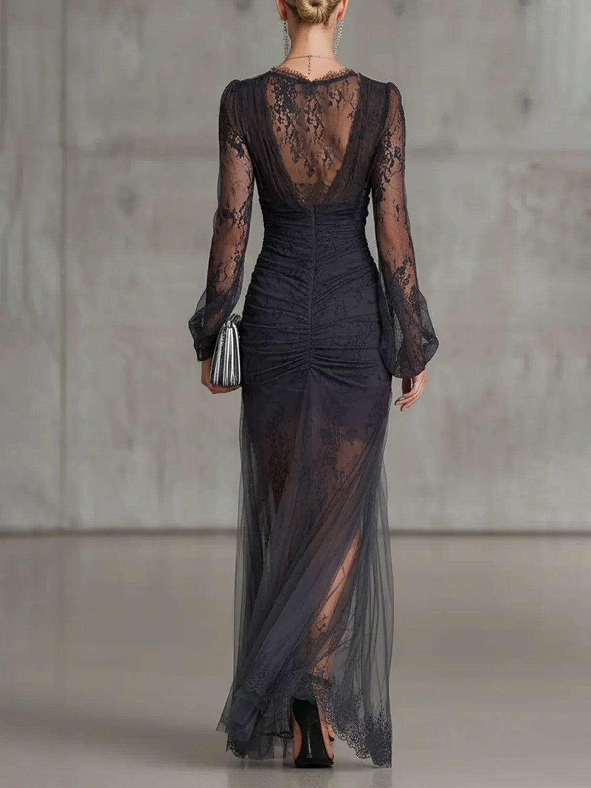 Tessa | Vestido Largo de Encaje con Transparencias