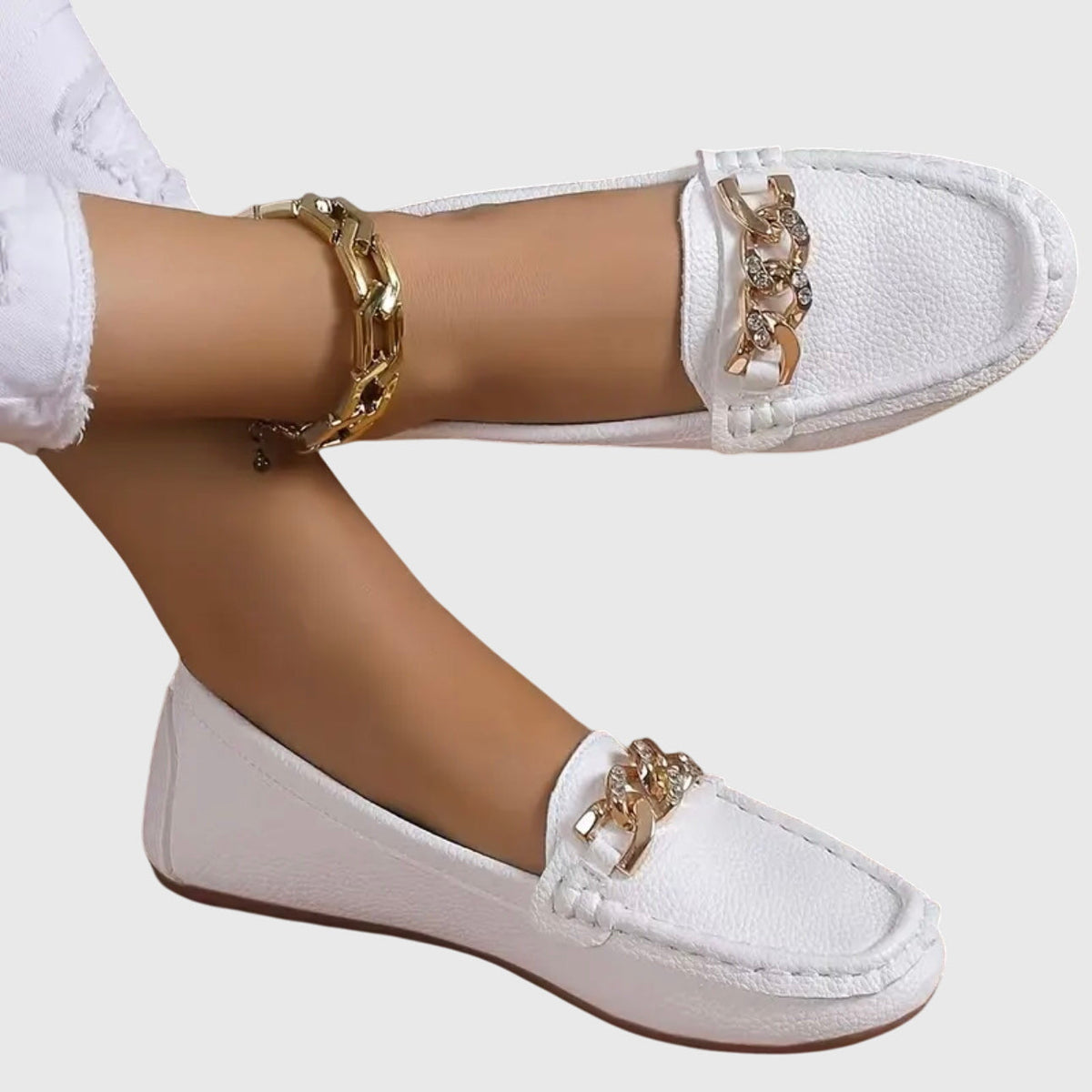 Eden | Mocasines Planos con Hebilla de Brillantes