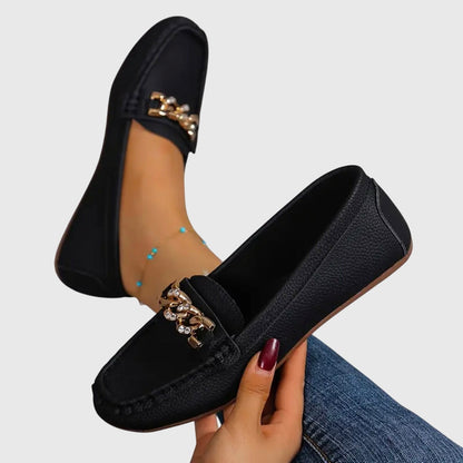 Eden | Mocasines Planos con Hebilla de Brillantes