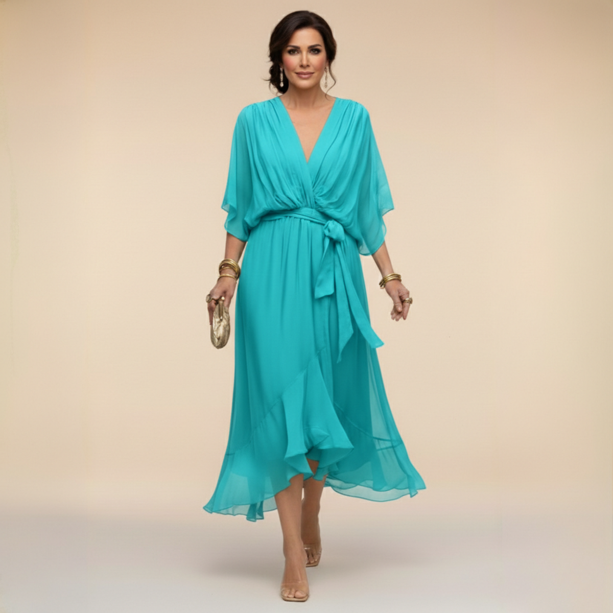 Mónica | Vestido Cruzado con Escote en V