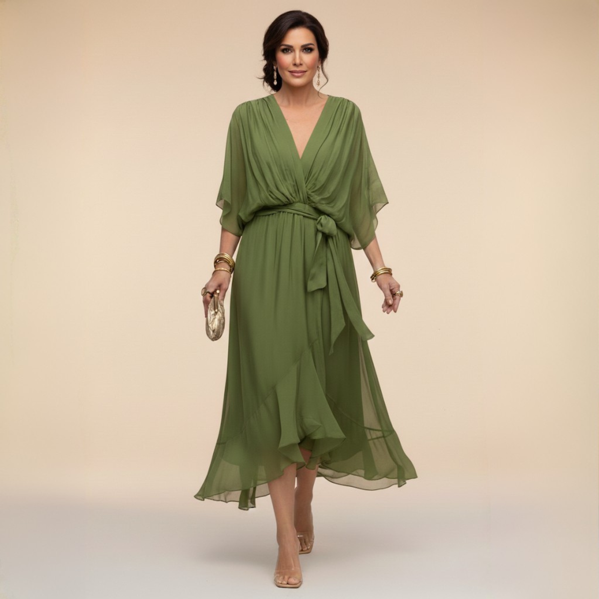 Mónica | Vestido Cruzado con Escote en V