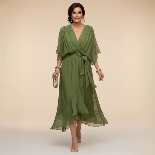 Mónica | Vestido Cruzado con Escote en V