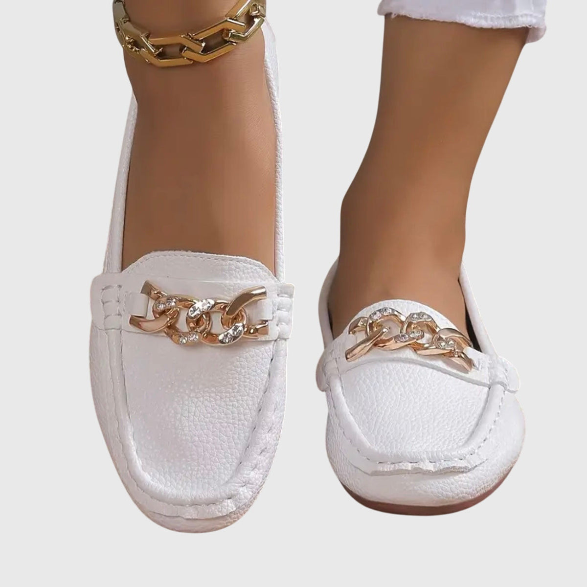 Eden | Mocasines Planos con Hebilla de Brillantes