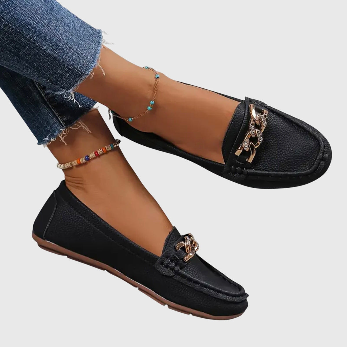 Eden | Mocasines Planos con Hebilla de Brillantes