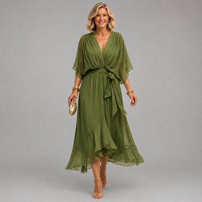 Mónica | Vestido Cruzado con Escote en V