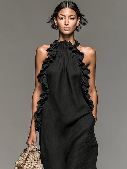 Gladys | Vestido Largo sin Mangas con Bolsillos
