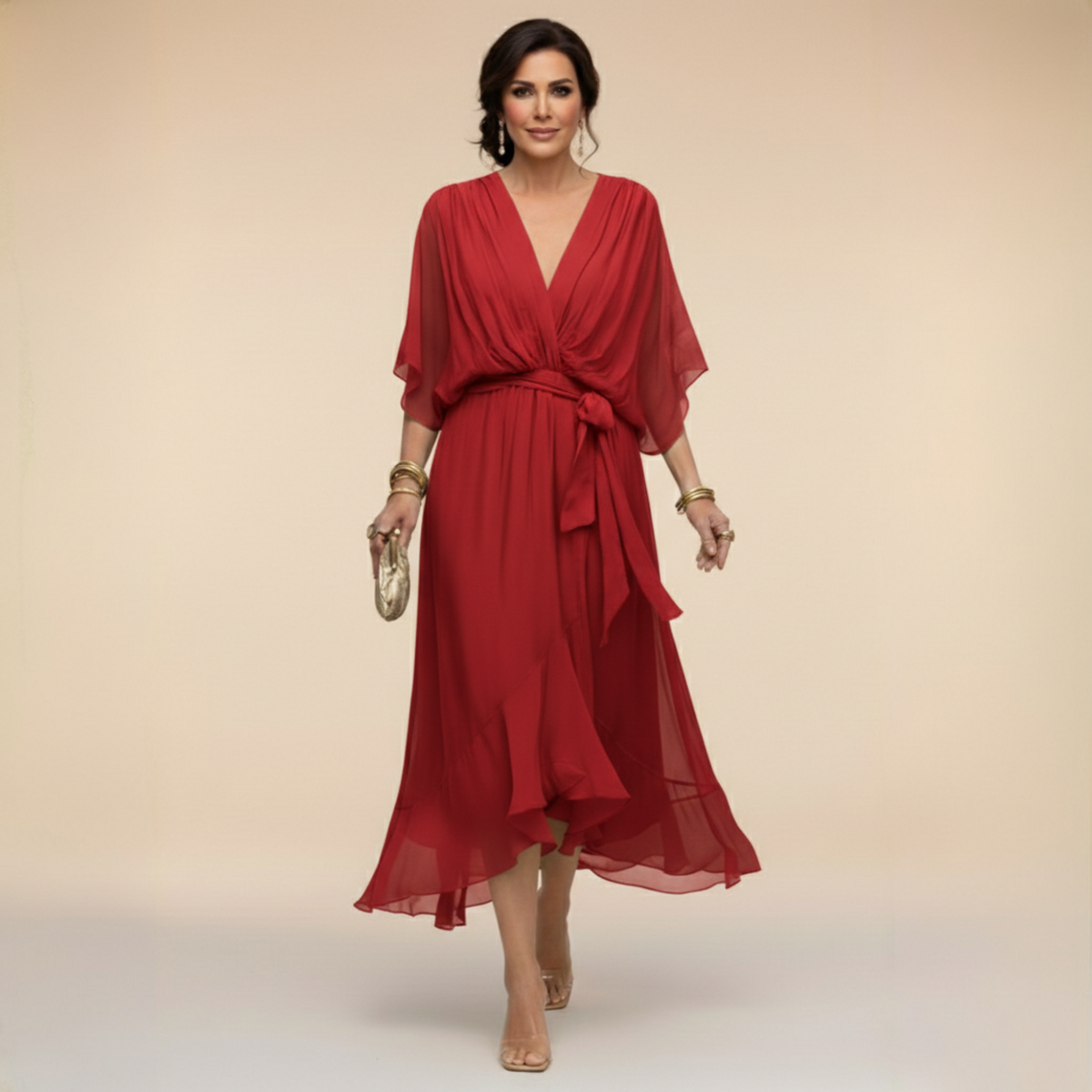 Mónica | Vestido Cruzado con Escote en V