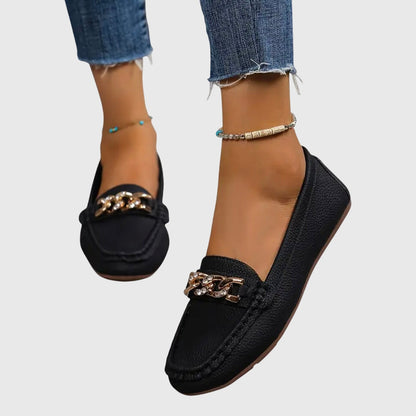 Eden | Mocasines Planos con Hebilla de Brillantes