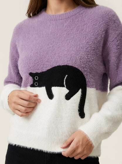Luna - Sudadera para Mujer con Gráfico de Gato