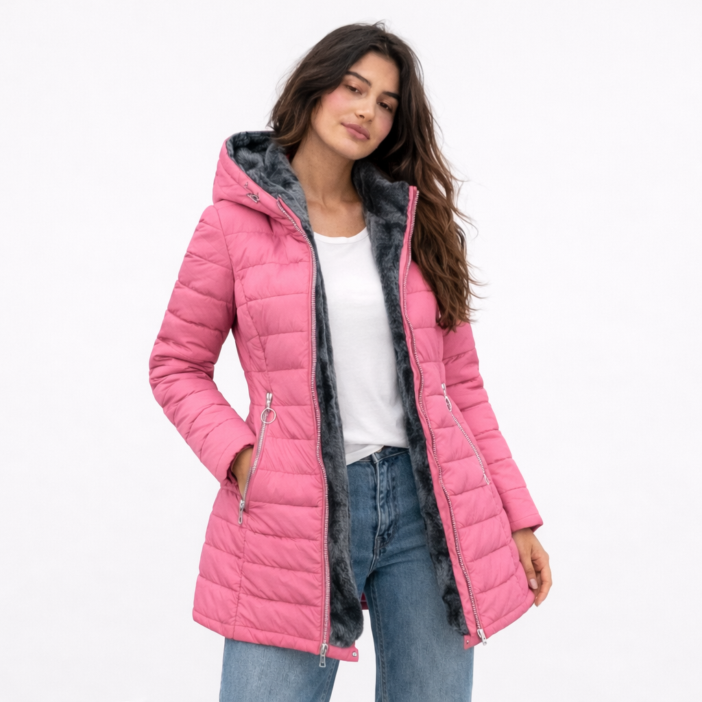 Beatrice | Cappotto Caldo con Fodera in Pelliccia Sintetica