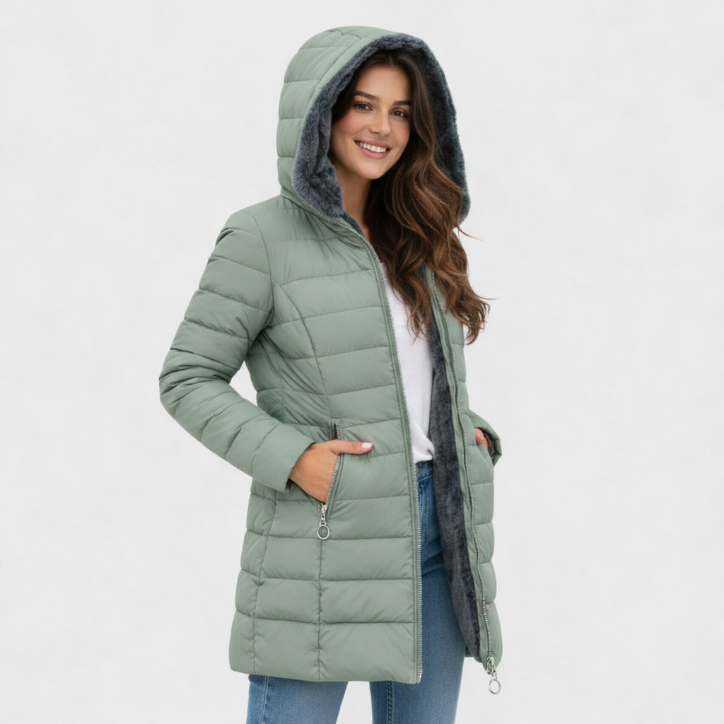 Beatrice | Cappotto Caldo con Fodera in Pelliccia Sintetica