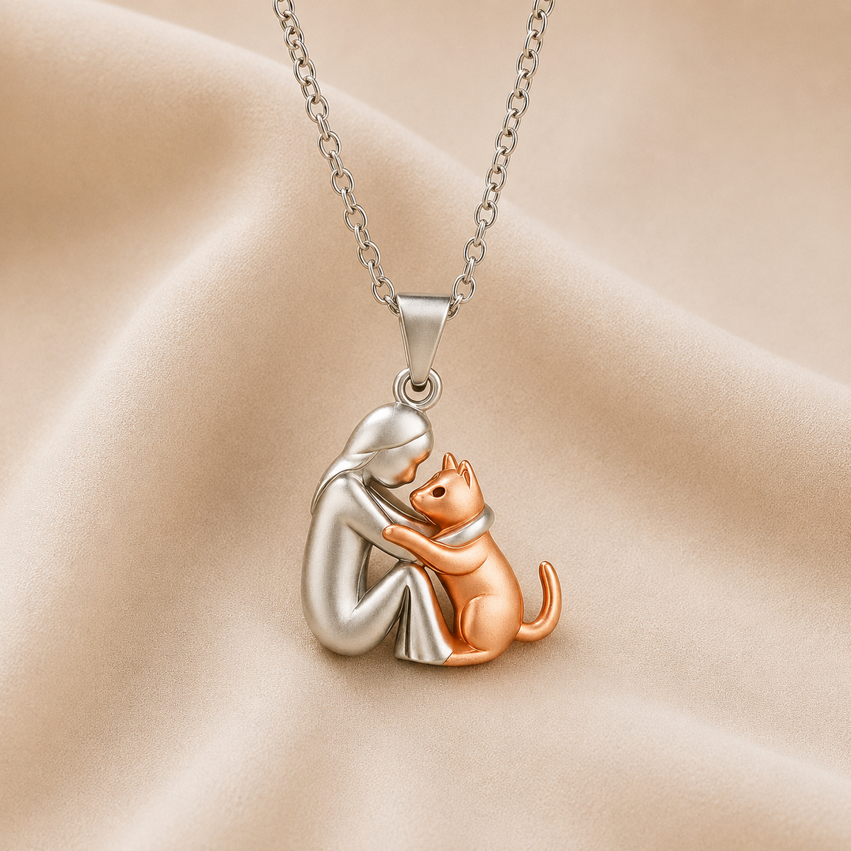 Collana con Ciondolo Abbraccio di Gatto