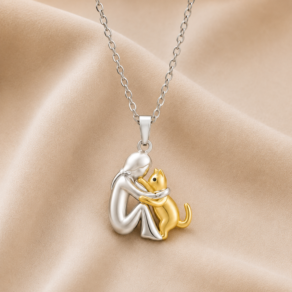 Collana con Ciondolo Abbraccio di Gatto