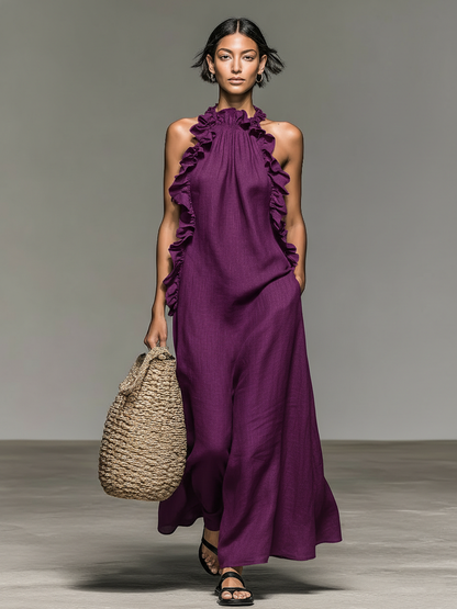 Gladys | Vestido Largo sin Mangas con Bolsillos