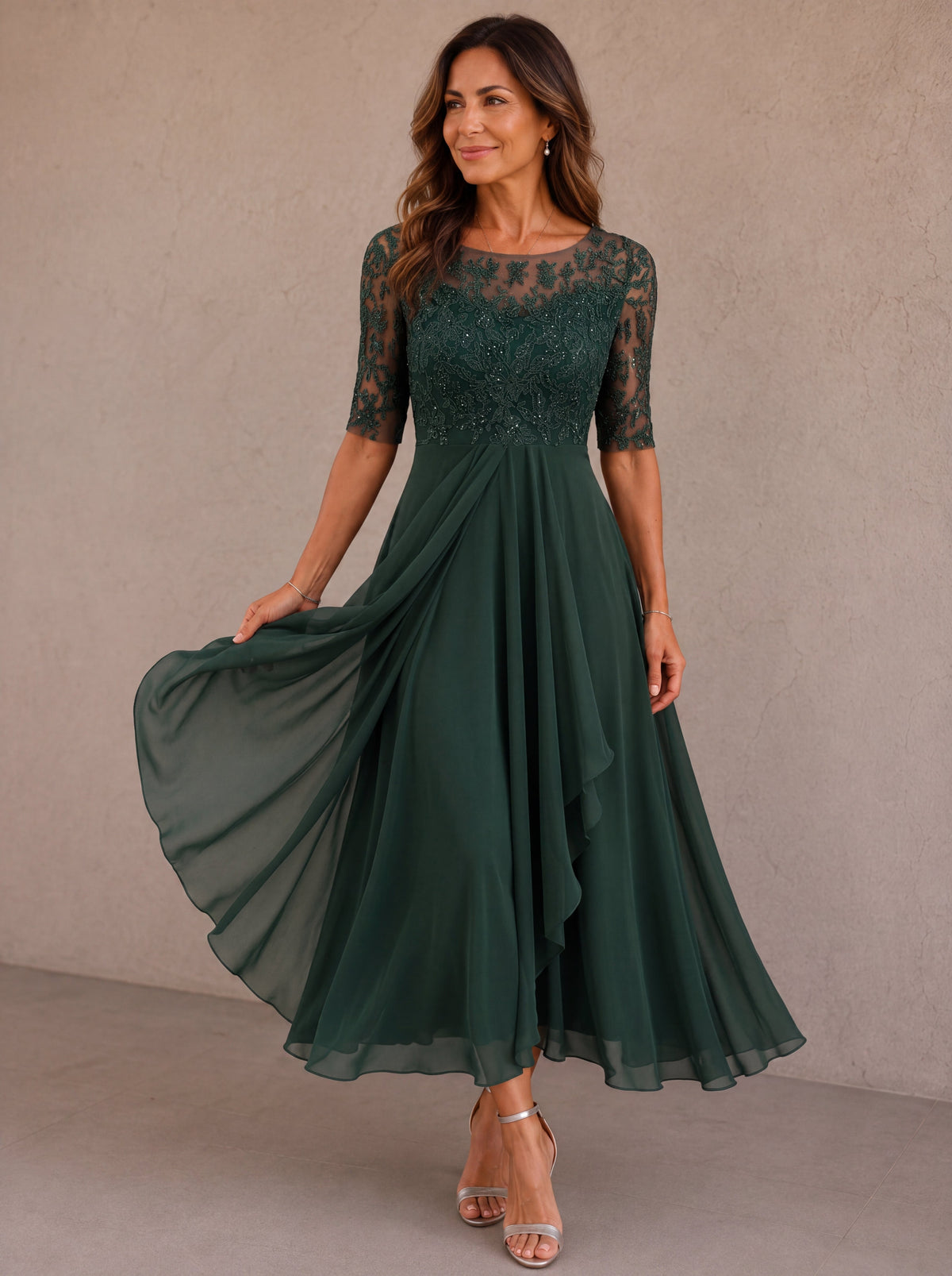 Abella | Abito in Pizzo e Chiffon