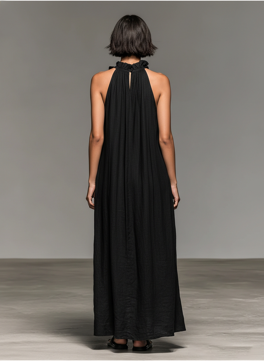 Gladys | Vestido Largo sin Mangas con Bolsillos