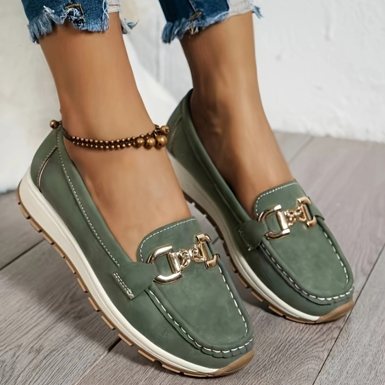 Eloise | Mocasines con Hebilla Verdes