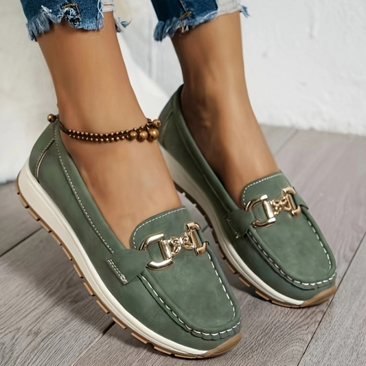Eloise | Mocasines con Hebilla Verdes