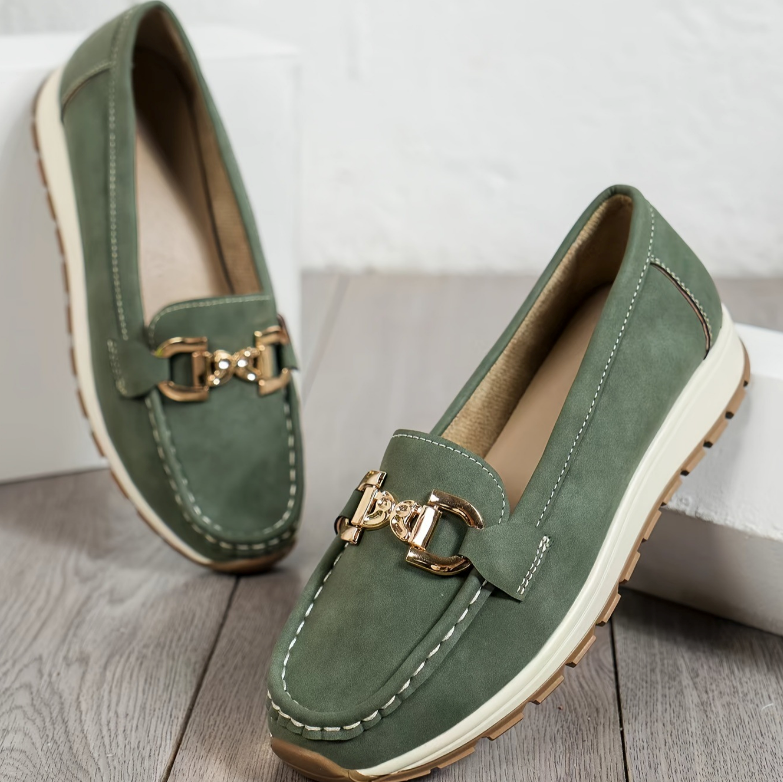 Eloise | Mocasines con Hebilla Verdes