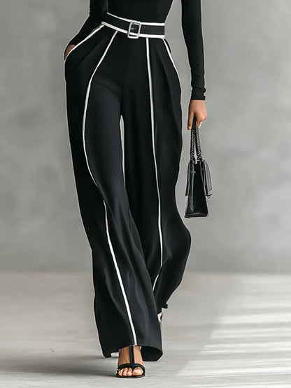 Emma | Completo Elegante con Collo Alto e Pantalone Ampio