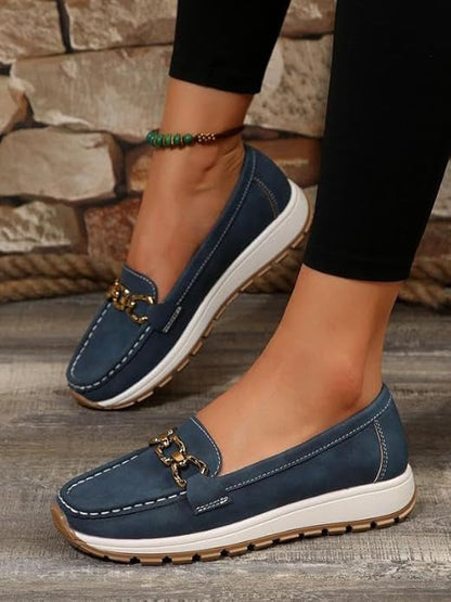 Ella | Mocasines Ortopédicos Planos con Hebilla