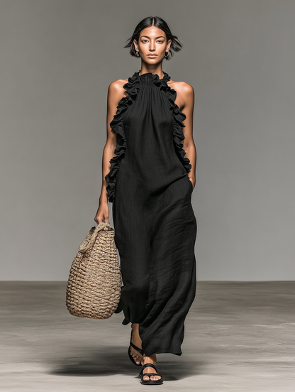 Gladys | Vestido Largo sin Mangas con Bolsillos