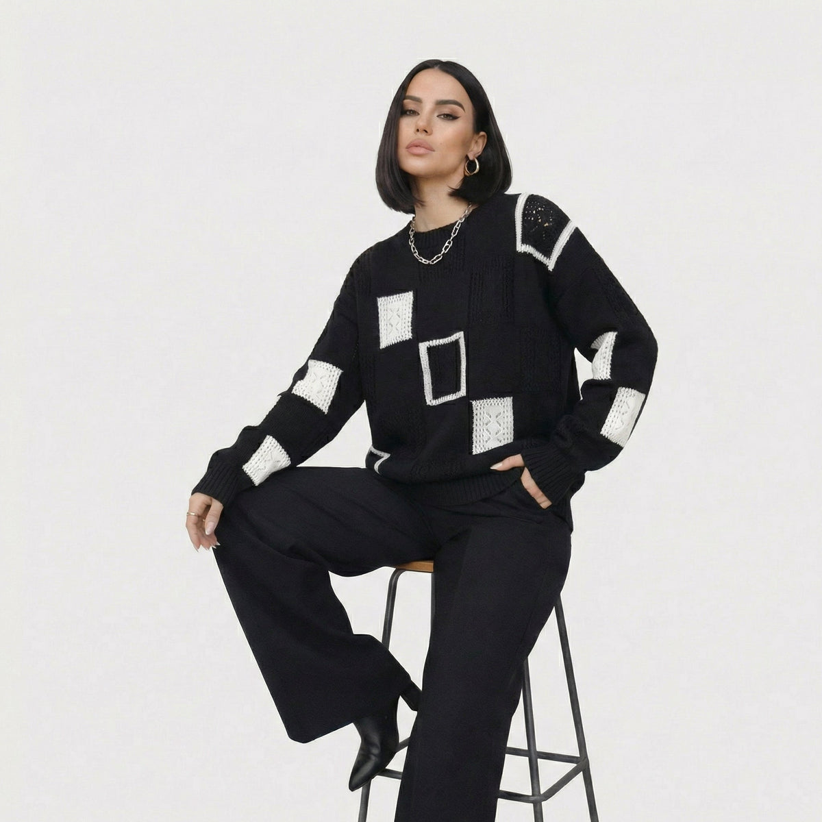 Alica | Maglione con Stampa Geometrica