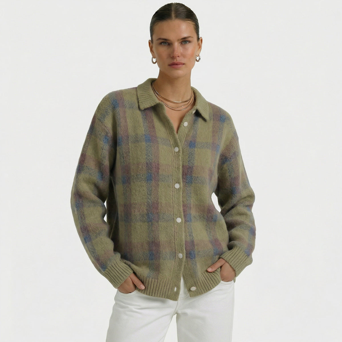 Mara | Cardigan in Maglia a Quadri