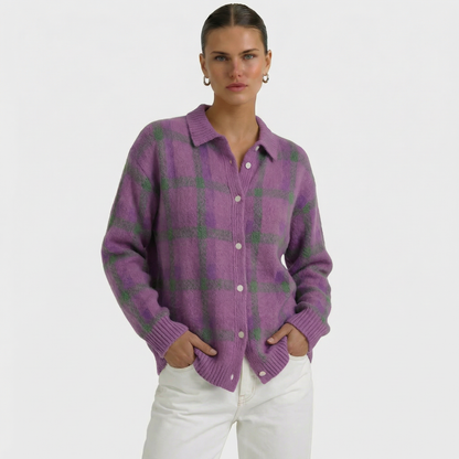 Mara | Cardigan in Maglia a Quadri