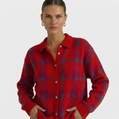 Mara | Cardigan in Maglia a Quadri