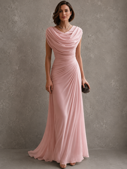 Jilliann | Vestido Largo Drapeado sin Mangas